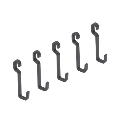 Emuca Set da 5 ganci da appendere, acciaio, grigio antracite.