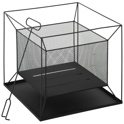 Outsunny Feuerschale modern Metall Schwarz 45 x 45 x 43 cm