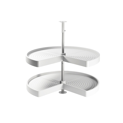 Emuca Kit Cestello girevole per mobile di cucina, 270º, modulo 800 mm, Plastica e allumnio, Bianco