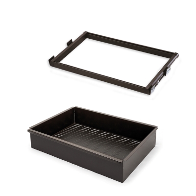Emuca Kit di guide e cassetto metallico Moka per vano 800 mm in finitura verniciata moka