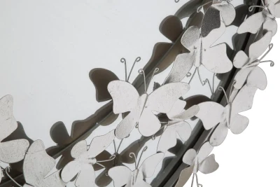 Specchio Farfalle Round Silver Cm Ø 91X3X94