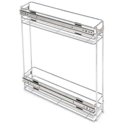 Emuca Portabottiglie estraibile Supra chiusura soft per base da cucina di larghezza 115 mm in acciaio cromato