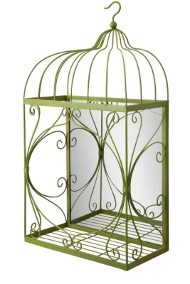 Porta Vasi Metallo con Specchio Da Appendere Cm 35X18X66