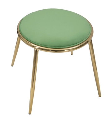 Sgabello Glam Emily Verde Cm Ø 45X45 (Misura Gambe Cm 45)