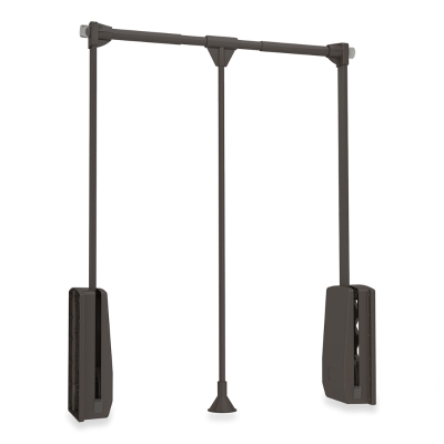 Emuca Appendiabiti per armadio Hang larghezza regolabile 450-600 mm verniciato moka