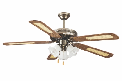 Kooper Ventilatore Soffitto 5 Pale D130Cm 3 Luci Marrone
