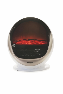 Kooper Termoventilatore Effetto Camino 1500 W Bianco E Or