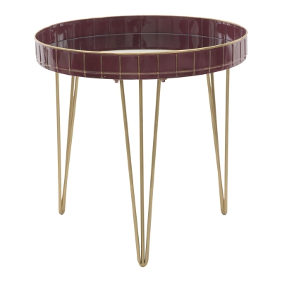 Tavolinetto Da Caffe' Glam Bordeaux Cm Ø 60X60