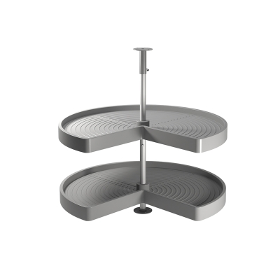Emuca Cestello girevole per mobile da cucina, 270º, modulo 800 mm, Plastica e alluminio, Grigio