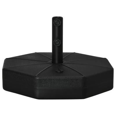 Outsunny Octagonal Garden Parasol Base Outdoor Market Umbrella Stand Weights Black