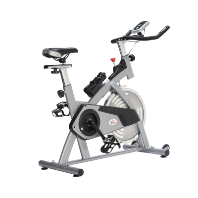 HOMCOM Bicicleta Estática de Ejercicio con Sillín Ajustable Volante de Inercia de 13kg Con Pulsómetro Resistencia Manillar Regulables Pantalla LCD Pulsómetro 96x50x107cm Acero Plata