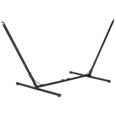 Outsunny Soporte para Hamaca de Jardín Ajustable en Longitud 308-380x108x120 cm Estructura de Metal para Interiores y Exteriores Carga Máx. 120 kg