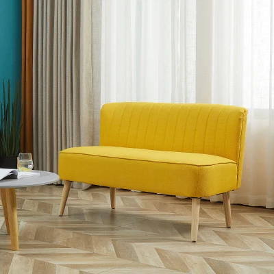 HOMCOM Stoffsofa 2-Sitzer 117 cm x 56,5 cm x 77 cm