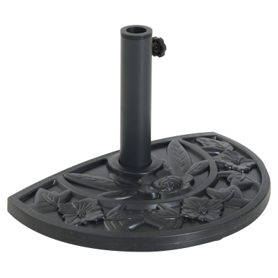 Outsunny Soporte de Sombrilla Semicircular Ajustable Universal Pie de Parasol de Cemento Base de Sombrilla Patio Jardín Estilo Retro HDPE Φ50x32x32cm