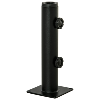 Outsunny Soporte de Parasol para Suelo de Cemento con 2 Botones de Bloqueo y 4 Tornillos de Expansión Base de Sombrilla para Palo de Paraguas de 34/38/48mm 12x12x30 cm Negro