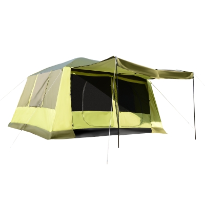 Outsunny Tienda de Campaña Familiar 4-8 Personas Carpa Grande Acampada Tipo Refugio para Playa - Picnic Portátil y Impermeable con Bolsa de Transporte Mosquitera Protección Solar UV 410x310x225cm