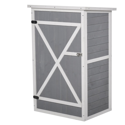 Outsunny Casetta da Giardino in Legno di Abete Impermeabile, Capanno Attrezzi da Esterno 75x56x115cm