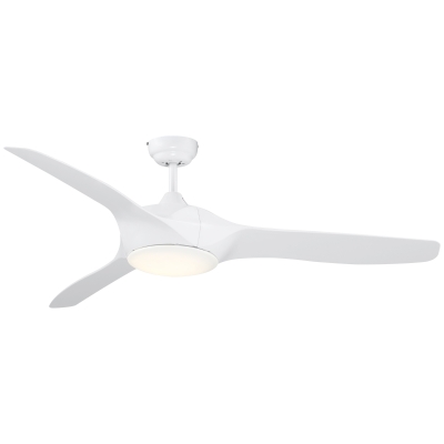 HOMCOM Ventilador de Techo 25W Diámetro 132 cm con Luz LED Mando a Distancia 3 Aspas Reversibles 6 Velocidades y Temporizador Silencioso para Dormitorio Salón Comedor Blanco