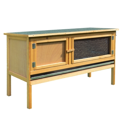 PawHut Conigliera Gabbia per Conigli Tetto Impermeabile e Vassoio Estrabile,115x44.3x65cm