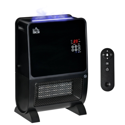 Chauffage humidificateur 2 en 1 avec éclairage LED 3 couleurs et télécommande noir