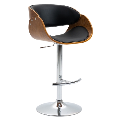 HOMCOM Sgabello Vintage da Cucina in Stile Industriale con Altezza Regolabile - Marrone Nero