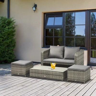Outsunny Mobili da giardino 124cm x 68cm x 71cm Grigio