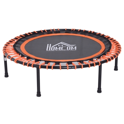 Homcom Trampolino Elastico Fitness per Interno e Esterno Nero e Arancione Ф101.6 x 25 cm