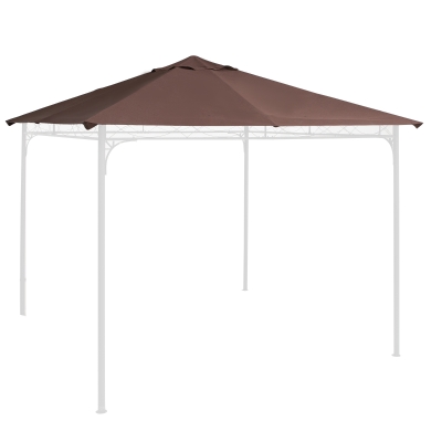Outsunny partytentdak, vervangend dak voor partytent, partytentafdekking, polyester bescherming tegen de zon, koffie, 3 x 3 m