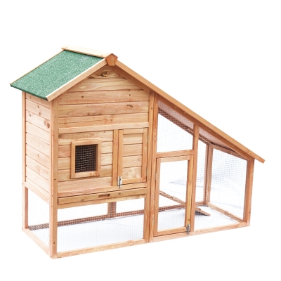 PawHut Conigliera da Esterno Gabbia Casetta per Conigli in Legno 146 x 63 x 120cm