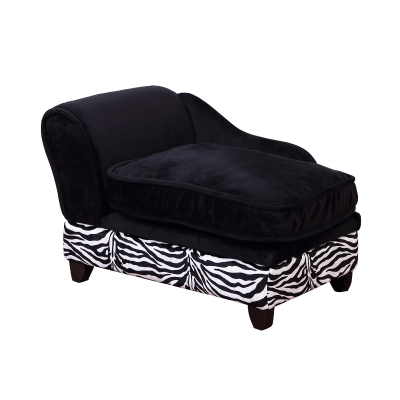 PawHut Canapé Chat/Chien et Coffre de Rangement Noir 57 x 34 x 36 cm