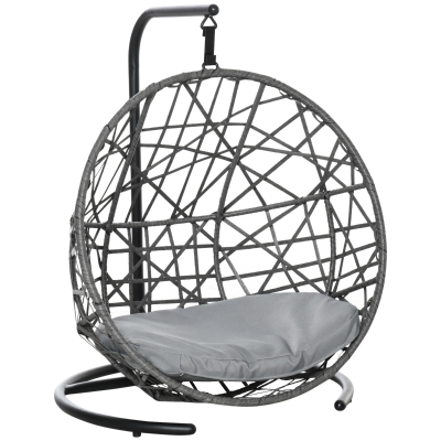 Pawhut Hundebett PE-Rattan Metall Schwarz