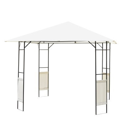 Outsunny Tendone Gazebo da Giardino Bianco in Metallo 3x3m