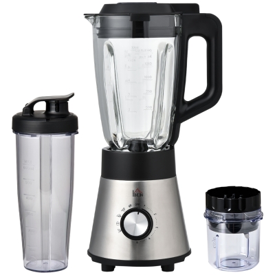 Blender 1000 W bol gradué 1,5 L, verre, grinder acier inox. Verre
