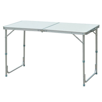 Outsunny Tavolo Da Campeggio Picnic Pieghevole Portatile Regolabile in Altezza in Alluminio, 120 x 60 x 54/70 cm