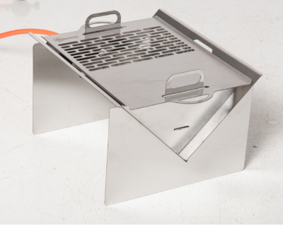 Outsunny Tischgrill mit Piezo-Zündung, Rostfreier Stahl, Schwarz, 52 x 40 x 31 cm