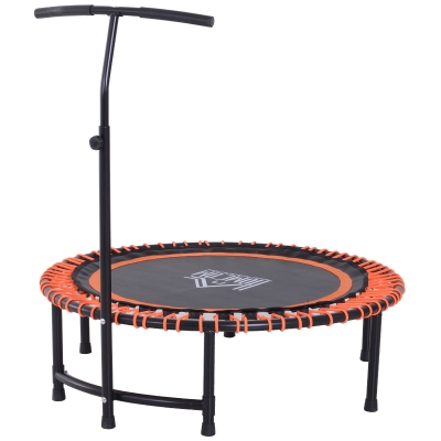 Homcom Trampolino Elastico Fitness con Manubrio Nero e Arancione Ф114.3cm
