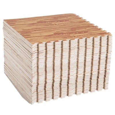 Homcom Tappeto Puzzle 42 Pezzi in EVA Effetto Legno Scuro 61.5x61.5cm