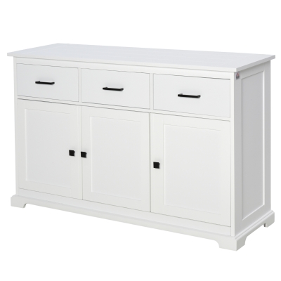 HOMCOM Credenza Shabby Chic Bianca in Legno per Soggiorno o Cucina 136x42.5x86cm
