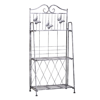 Outsunny Fioriera a Scaffale a 3 Ripiani da Giardino Balcone interno, Grigio Argento, 44 x 25 x96 cm