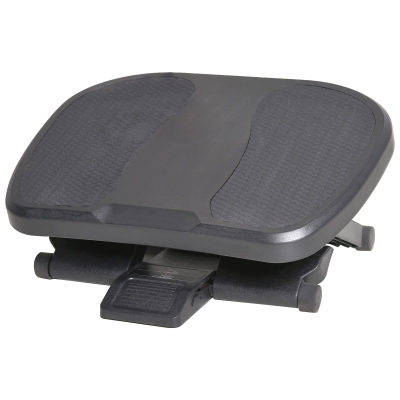 Homcom Pedana Poggiapiedi per Scrivania Antiscivolo con Altezza Regolabile 10-16.5cm Nero