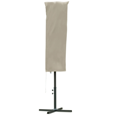 Outsunny Copertura per Ombrellone Impermeabile Antistrappo, Cachi Φ57x160cm