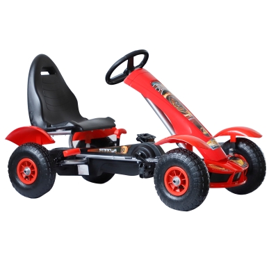 Homcom Go-Kart a Pedali per Bambini 3-8 Anni Rosso