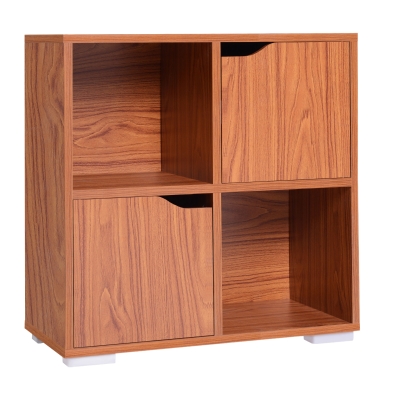 HOMCOM Mobiletto Libreria a 4 Scomparti in Pannelli Particelle 60 x 29 x 60cm