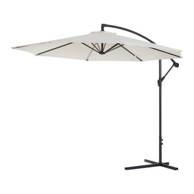 Outsunny Ombrellone Parasole Decentrato da Giardino da Spiaggia Ferro 3M, Beige