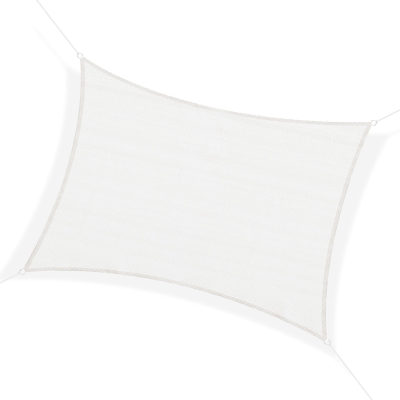Outsunny Tende da sole a vela Rettangolare Protezione Raggi UV in PE Crema, 4x6m