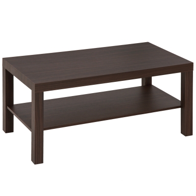 Homcom Tavolino Basso in Legno da Soggiorno, Noce, 90x45x44.5cm