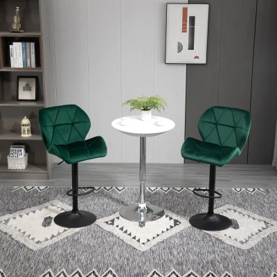 HOMCOM Set 2 sgabelli da bar 51.5cm x 57.5cm x 114.5cm Verde