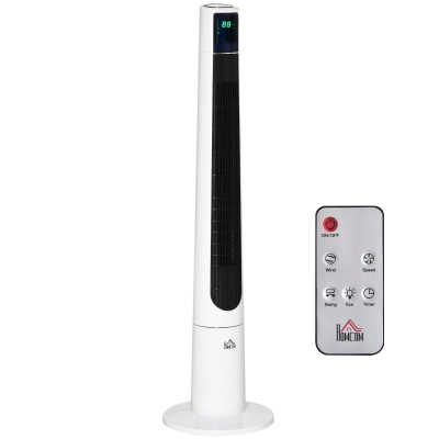 Ventilateur colonne tour oscillant 80 W avec télécommande blanc noir