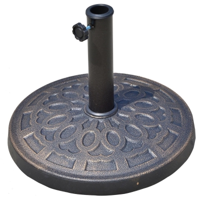 Outsunny Base per Ombrellone Rotonda in Resina, Marrone Φ44x33cm