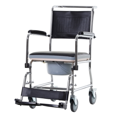 Homcom Sedia a Rotelle Comoda WC con Vaso Rimovibile